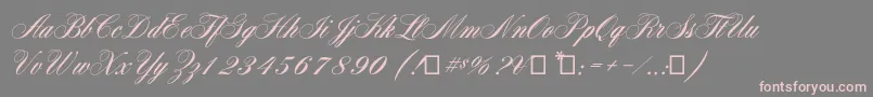 Aerolitescriptcp2-Schriftart – Rosa Schriften auf grauem Hintergrund