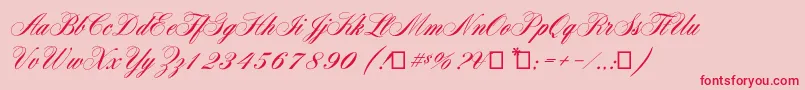 Aerolitescriptcp2-Schriftart – Rote Schriften auf rosa Hintergrund