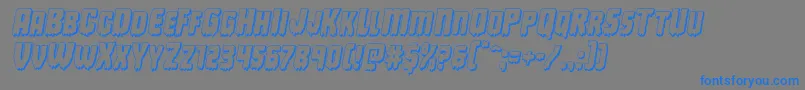 Deathblood3Dital-Schriftart – Blaue Schriften auf grauem Hintergrund