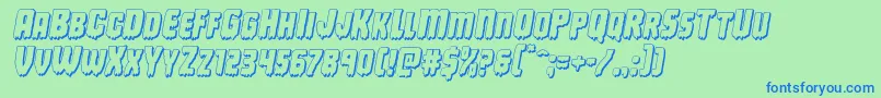 Deathblood3Dital Font – Blue Fonts on Green Background