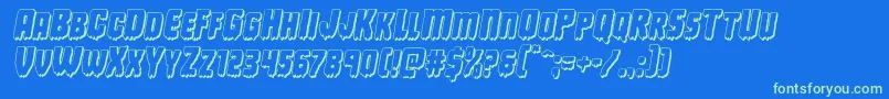 Deathblood3Dital Font – Green Fonts on Blue Background