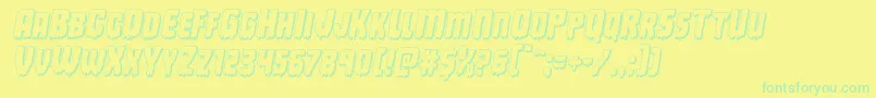 Deathblood3Dital Font – Green Fonts on Yellow Background