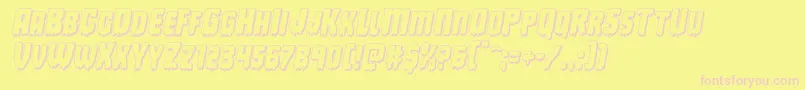 Deathblood3Dital Font – Pink Fonts on Yellow Background