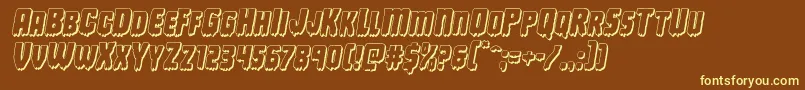 Deathblood3Dital Font – Yellow Fonts on Brown Background