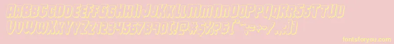 Deathblood3Dital Font – Yellow Fonts on Pink Background