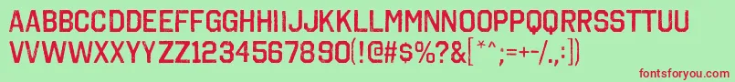 OctinvintageargBold Font – Red Fonts on Green Background