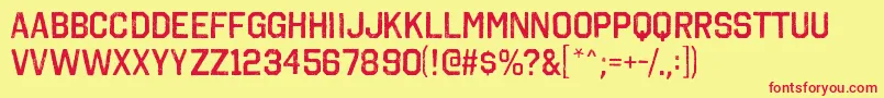 OctinvintageargBold Font – Red Fonts on Yellow Background