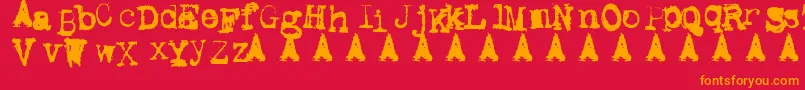 MetalicAvacodo Font – Orange Fonts on Red Background