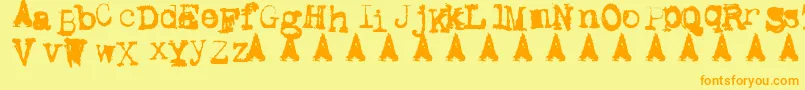 MetalicAvacodo Font – Orange Fonts on Yellow Background