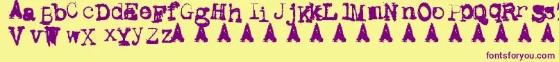 MetalicAvacodo Font – Purple Fonts on Yellow Background