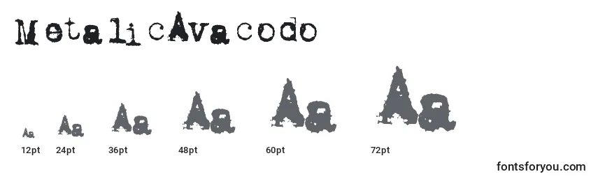 MetalicAvacodo Font Sizes