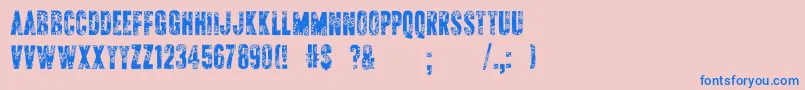 ApAppliqueStitched Font – Blue Fonts on Pink Background