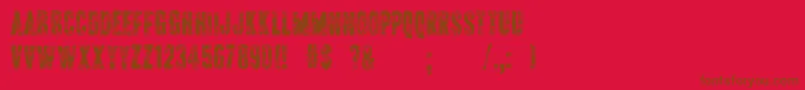 ApAppliqueStitched Font – Brown Fonts on Red Background