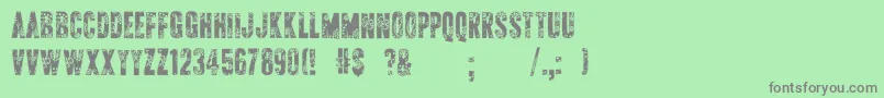 ApAppliqueStitched Font – Gray Fonts on Green Background