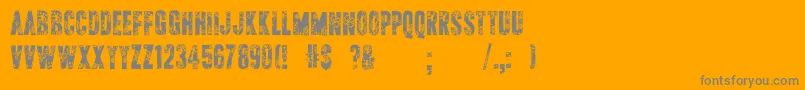 ApAppliqueStitched Font – Gray Fonts on Orange Background