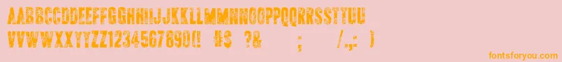 ApAppliqueStitched-Schriftart – Orangefarbene Schriften auf rosa Hintergrund