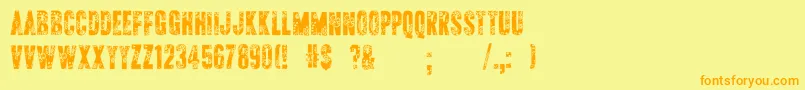 ApAppliqueStitched Font – Orange Fonts on Yellow Background