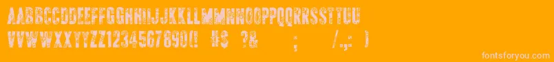 フォントApAppliqueStitched – オレンジの背景にピンクのフォント