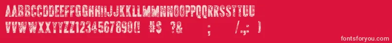 Fonte ApAppliqueStitched – fontes rosa em um fundo vermelho