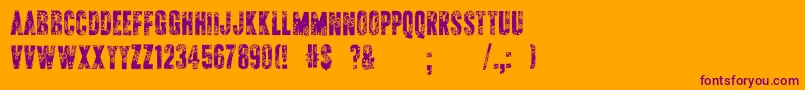ApAppliqueStitched Font – Purple Fonts on Orange Background