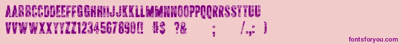 ApAppliqueStitched Font – Purple Fonts on Pink Background