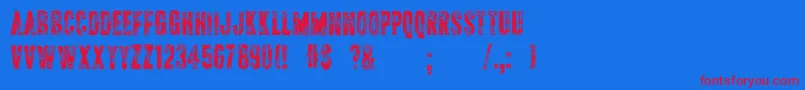 ApAppliqueStitched Font – Red Fonts on Blue Background