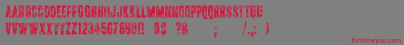 ApAppliqueStitched Font – Red Fonts on Gray Background