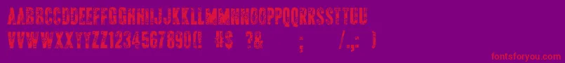 ApAppliqueStitched Font – Red Fonts on Purple Background