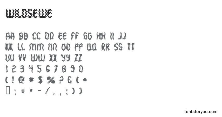 Schriftart Wildsewe – Alphabet, Zahlen, spezielle Symbole
