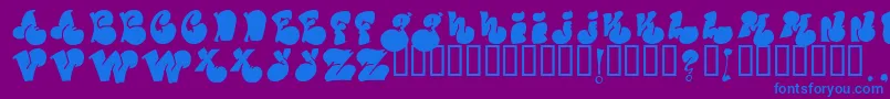 Politicalfill Font – Blue Fonts on Purple Background