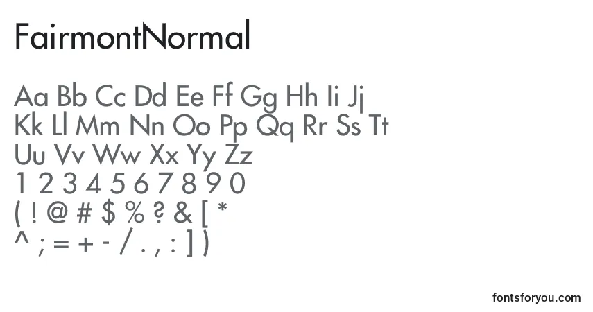 Schriftart FairmontNormal – Alphabet, Zahlen, spezielle Symbole