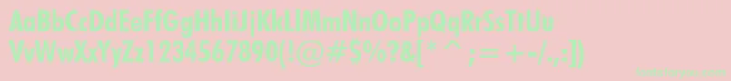 FuturaBoldCondensedBt Font – Green Fonts on Pink Background