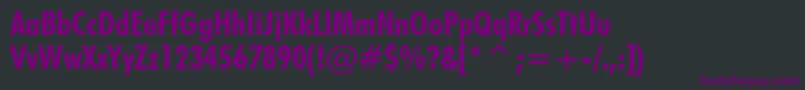 フォントFuturaBoldCondensedBt – 黒い背景に紫のフォント