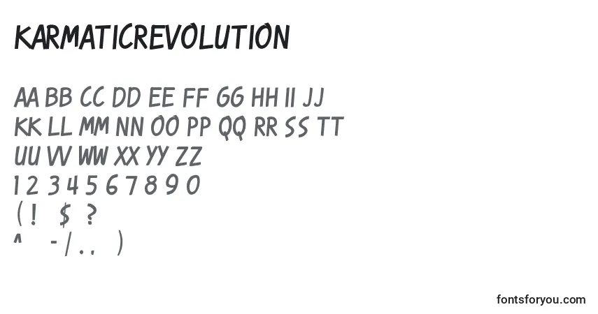 Шрифт KarmaticRevolution – алфавит, цифры, специальные символы