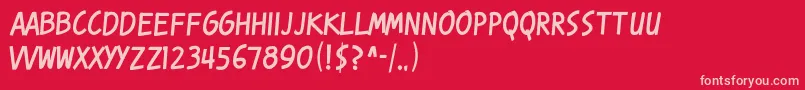 KarmaticRevolution Font – Pink Fonts on Red Background