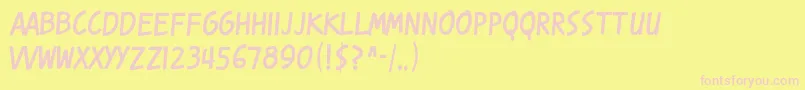 Шрифт KarmaticRevolution – розовые шрифты на жёлтом фоне