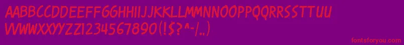 Więcej informacji o czcionce KarmaticRevolution Czcionka KarmaticRevolution – czerwone czcionki na fioletowym tle