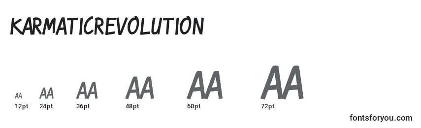 Размеры шрифта KarmaticRevolution