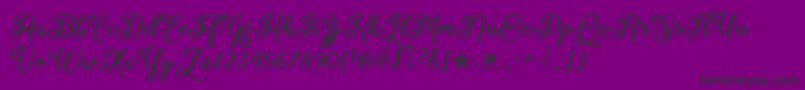 MarchCalligraphyTtf Font – Black Fonts on Purple Background