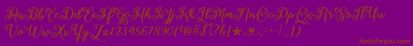 MarchCalligraphyTtf Font – Brown Fonts on Purple Background