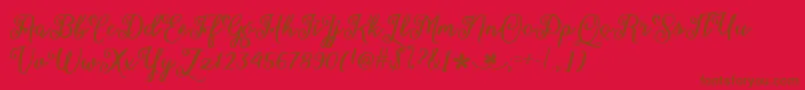 MarchCalligraphyTtf Font – Brown Fonts on Red Background