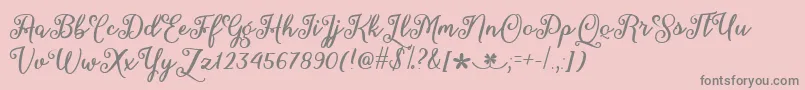 MarchCalligraphyTtf Font – Gray Fonts on Pink Background