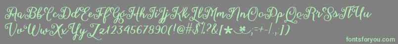 MarchCalligraphyTtf-Schriftart – Grüne Schriften auf grauem Hintergrund