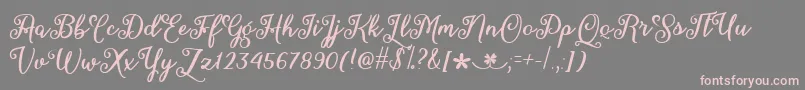 MarchCalligraphyTtf Font – Pink Fonts on Gray Background