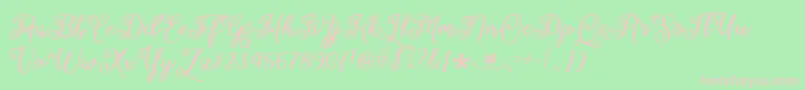 MarchCalligraphyTtf-Schriftart – Rosa Schriften auf grünem Hintergrund