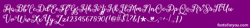 MarchCalligraphyTtf Font – White Fonts on Purple Background