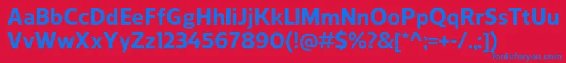 ReganExtrabold Font – Blue Fonts on Red Background