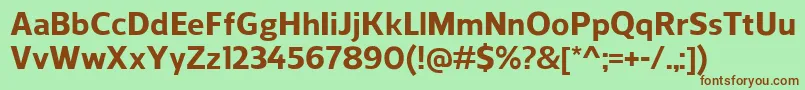 ReganExtrabold Font – Brown Fonts on Green Background