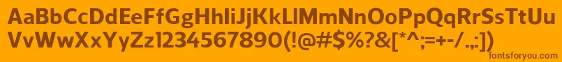 Weitere Informationen zur ReganExtrabold-Schriftart ReganExtrabold-Schriftart – Braune Schriften auf orangefarbenem Hintergrund