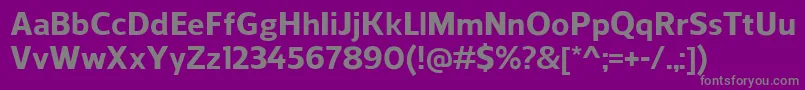 フォントReganExtrabold – 紫の背景に灰色の文字